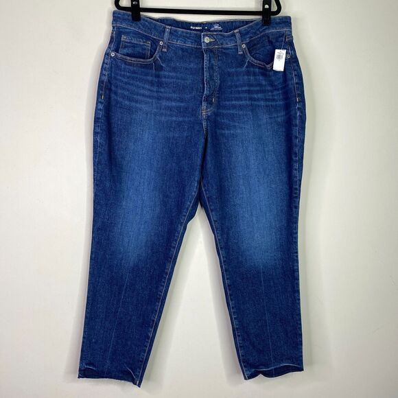 New Old Navy Curvy High-Waist Button-Fly O.G. Straight Cut-Off Jeans Size 18 - Picture 1 of 9